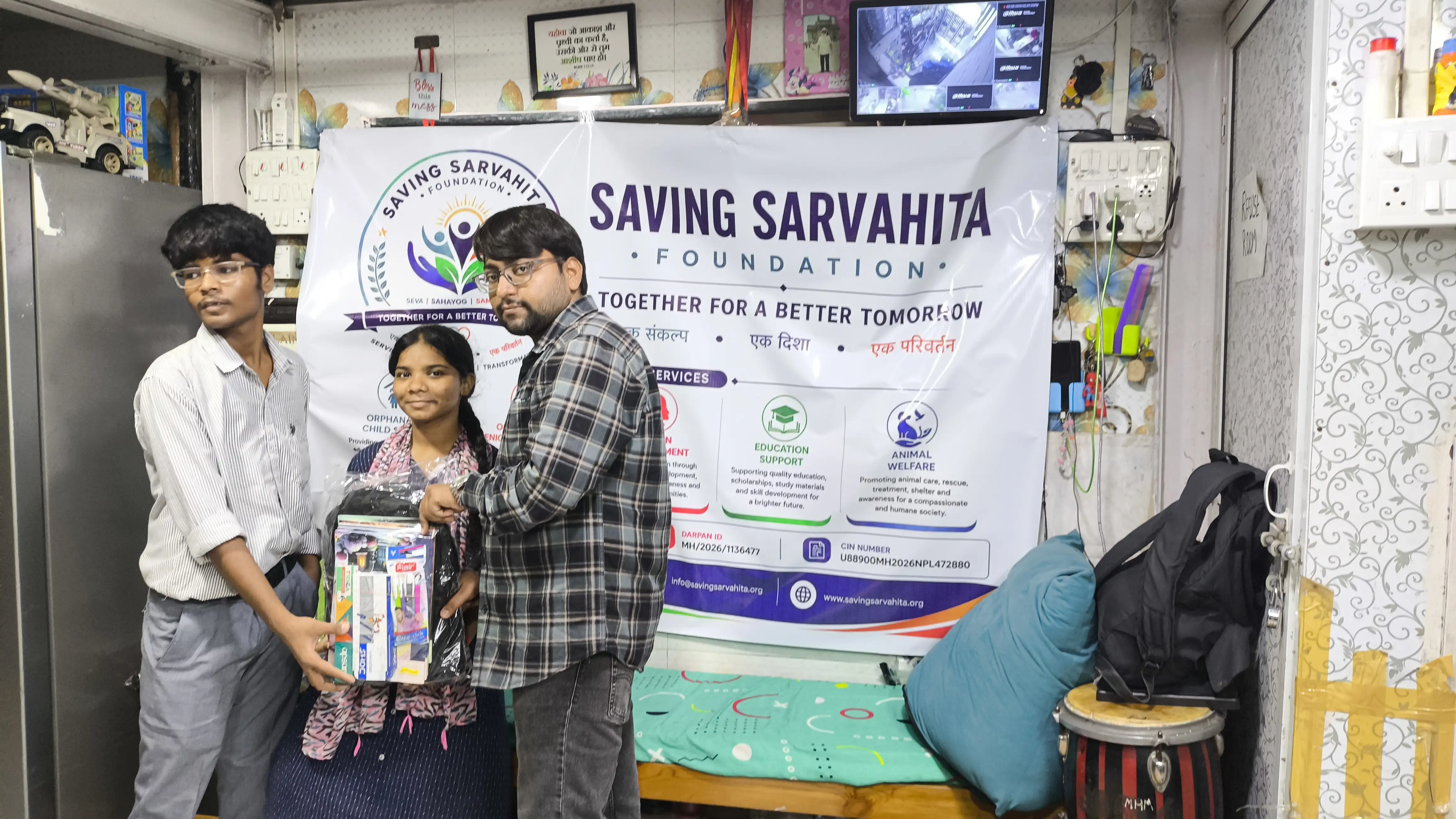 Volunteers Distributing Educational Kits